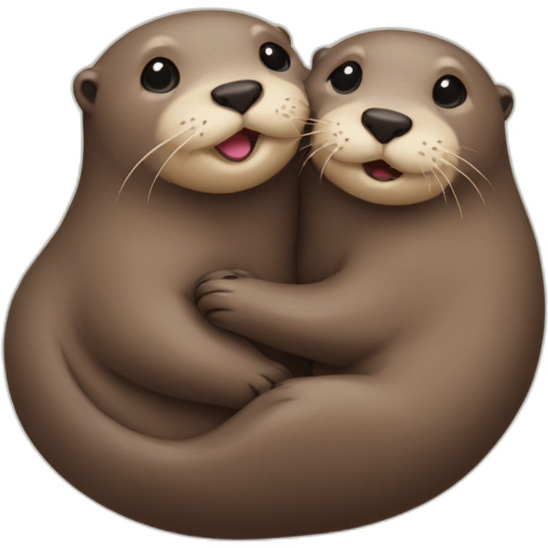 Otters in love emoji