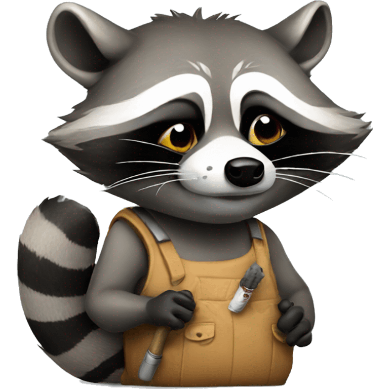 Raccoon smoking emoji