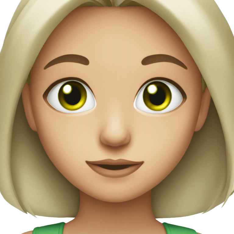 Beautiful girl with green eyes emoji