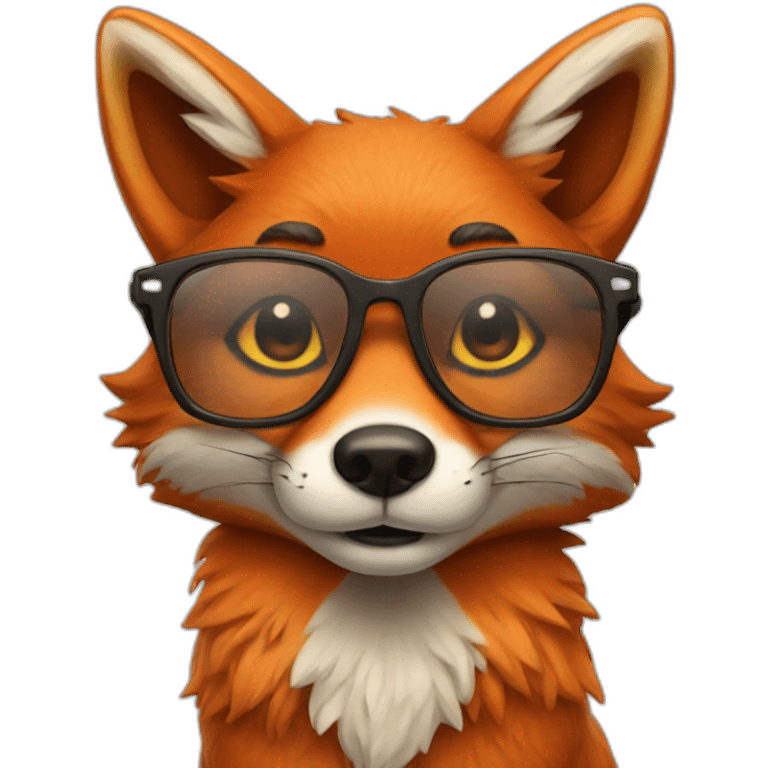 Fox with glasses emoji