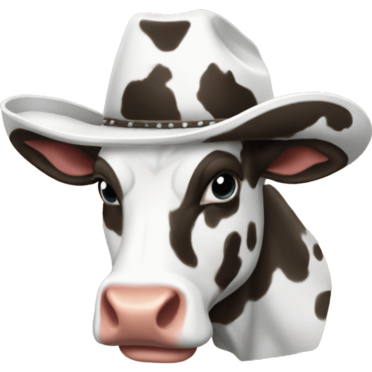 Cow print cowboy hat emoji