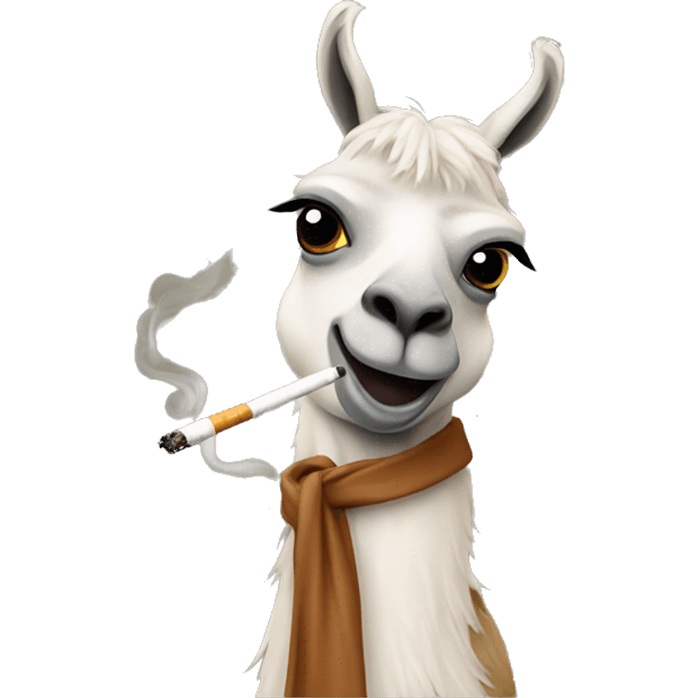 Lama smoking a cigarette  emoji