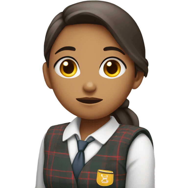 bored female student uniform emoji