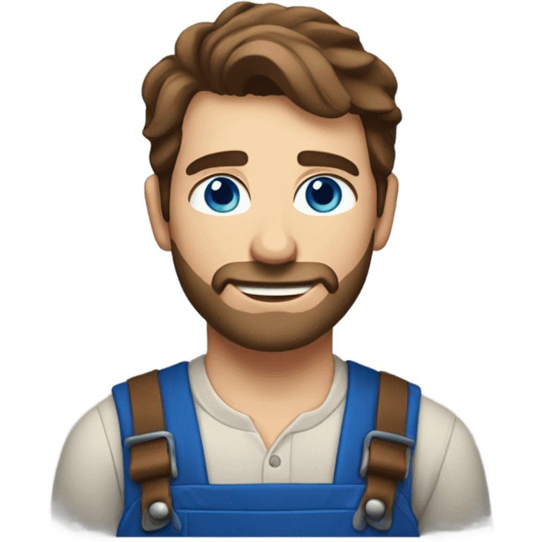 Male farmer, short beard (brown hair and BLUE eyes) emoji