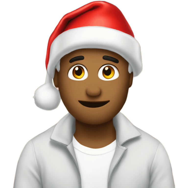 Picture of me from library with Santa hat emoji