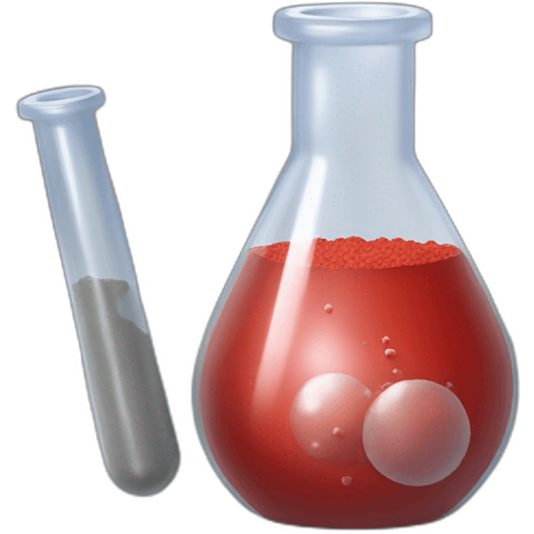 metal powder red in laboratory tube emoji