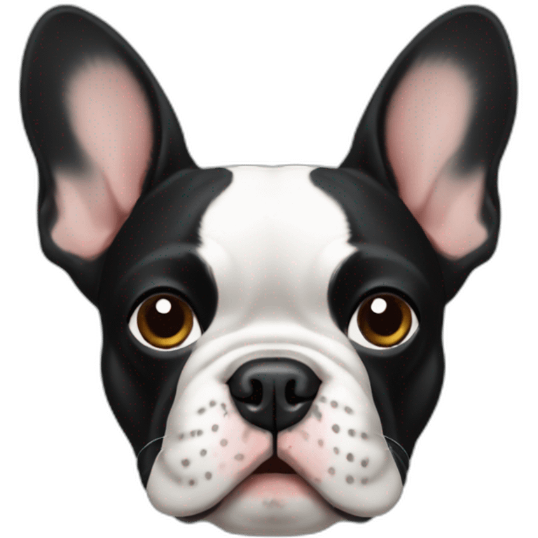 black french bulldog head emoji