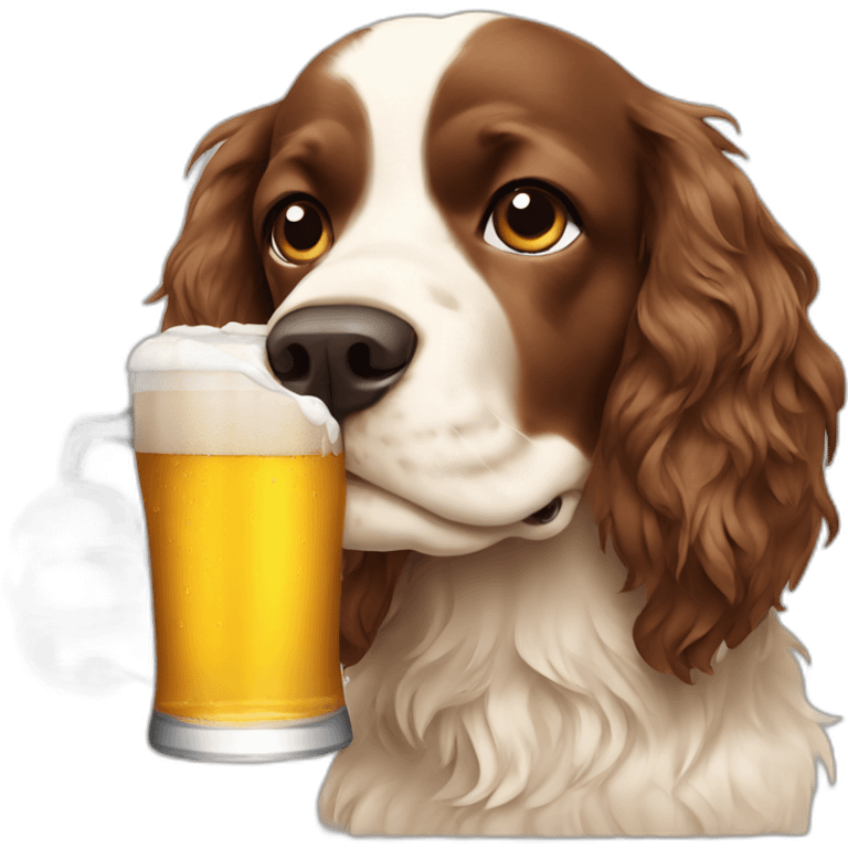 spring spaniel drinking beer emoji