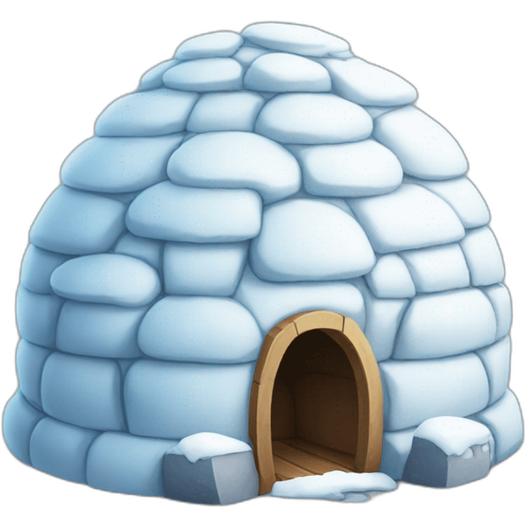 igloo with big heart and eyes cute emoji