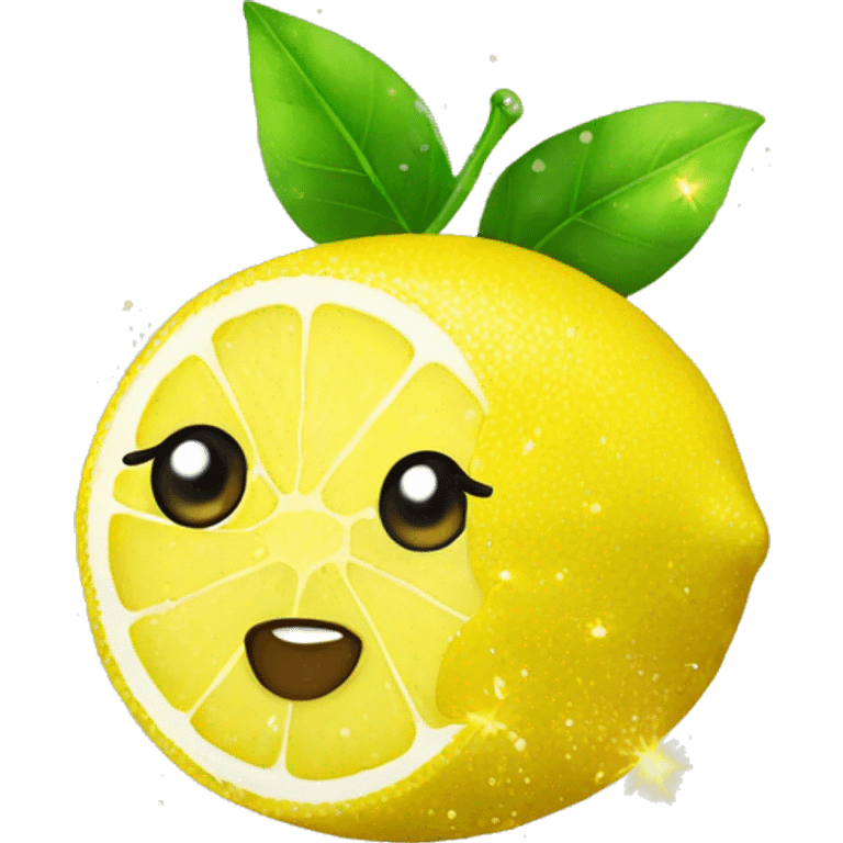 lemon with glitter emoji