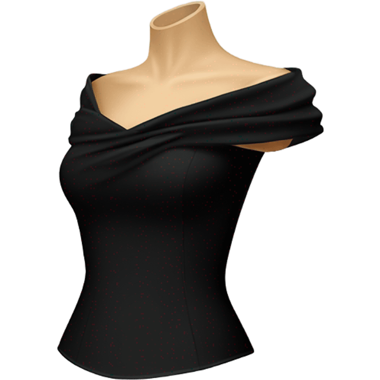 Realistic isolated side view of a black off the shoulder feminine fashion clothing top. emoji