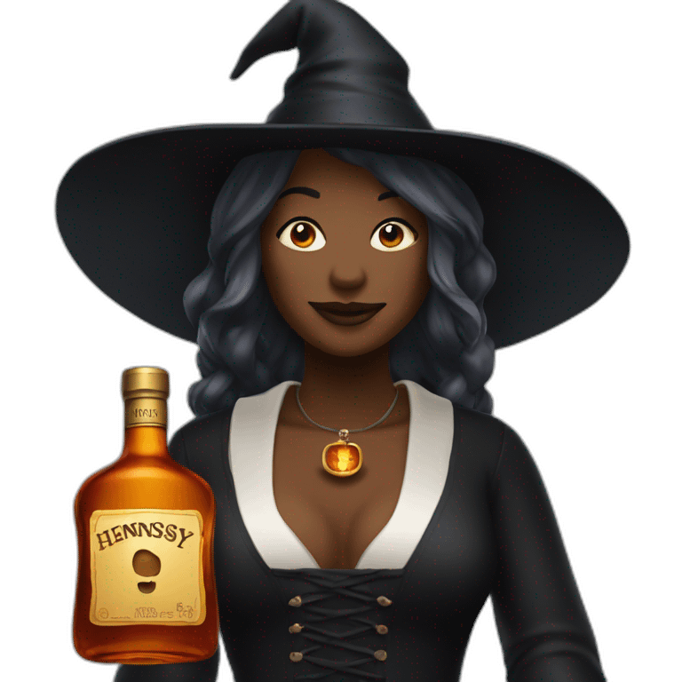 witch with hennessy bottle emoji