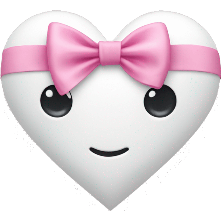 white heart with pink bow emoji