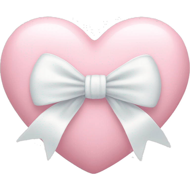 Pastel pink heart with white bow emoji