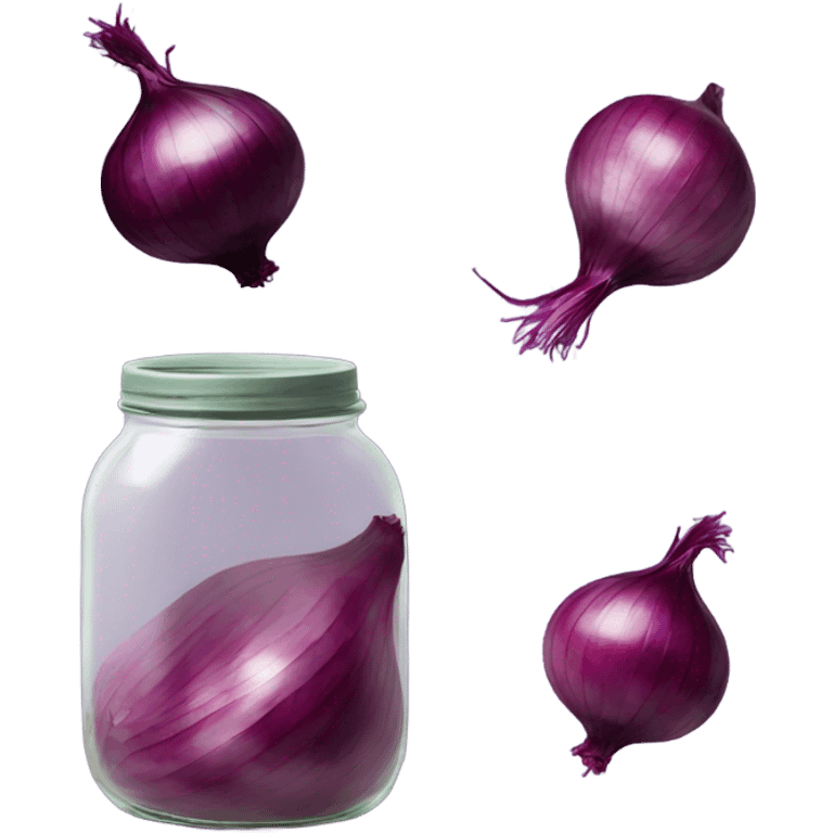 Picked red onion in a jar emoji