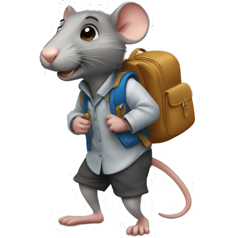 A rat going to school emoji