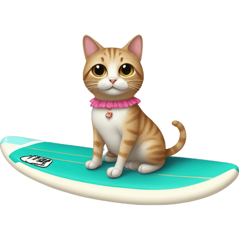 cat in a tutu on a surfboard  emoji