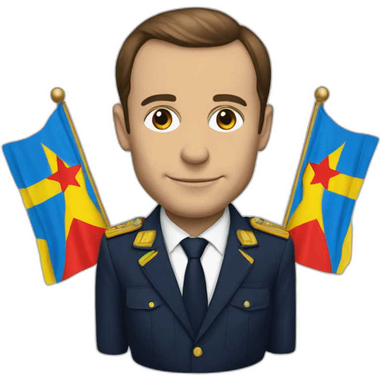 macron avec un drapeau rdcongo emoji