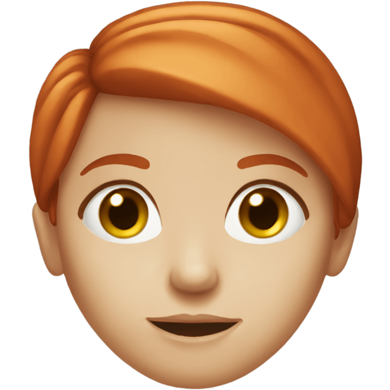 Redhead girl with dry nose emoji