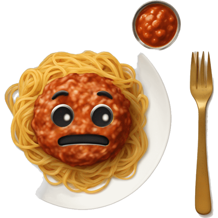 Spaghetti with sauce and meatballs￼ emoji