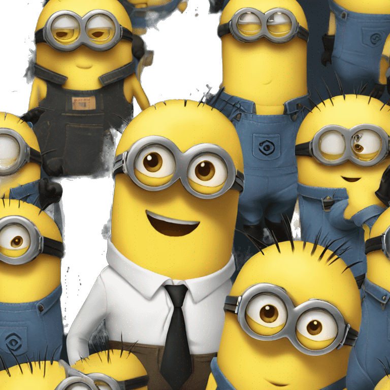 Gang of minions in fancy clothes emoji