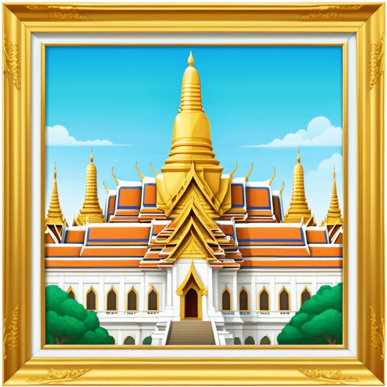 Grand Palace Bangkok Landmark Emoji – Featuring golden spires, Thai architecture, and the Emerald Buddha Temple. emoji