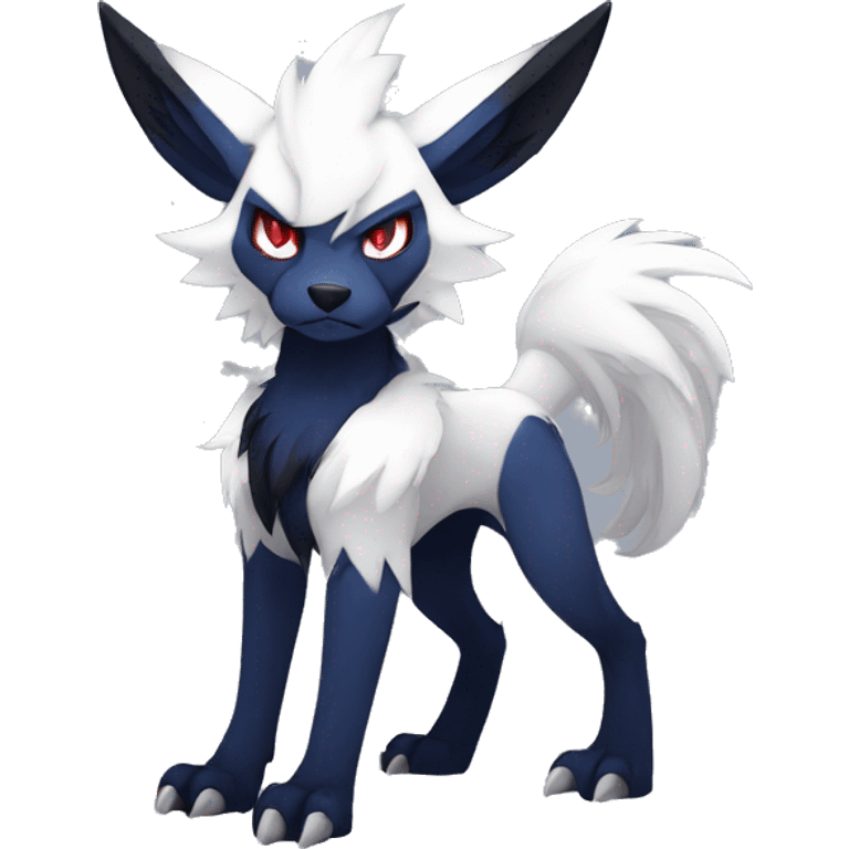 Edgy Cool Anthro Absol-Lycanroc Midnight Form-Pokémon Full Body emoji