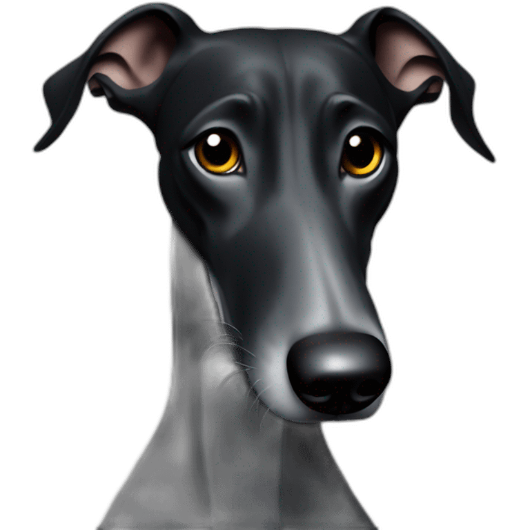 Black galgo with weite snoot emoji