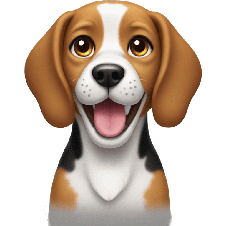 a beagle dog smiling  emoji