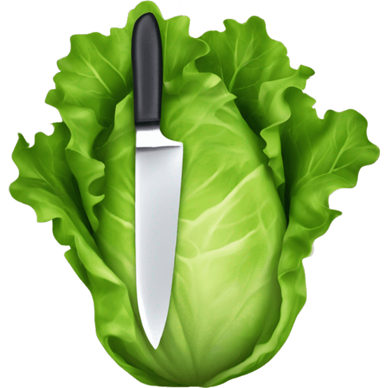 lettuce holding a knife emoji