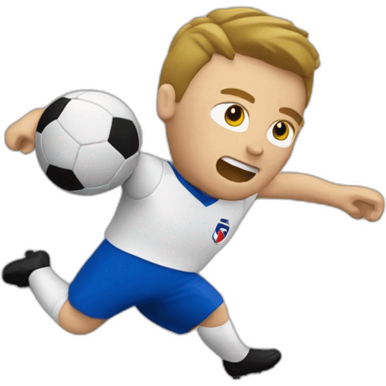 White French football player shooting the ball emoji