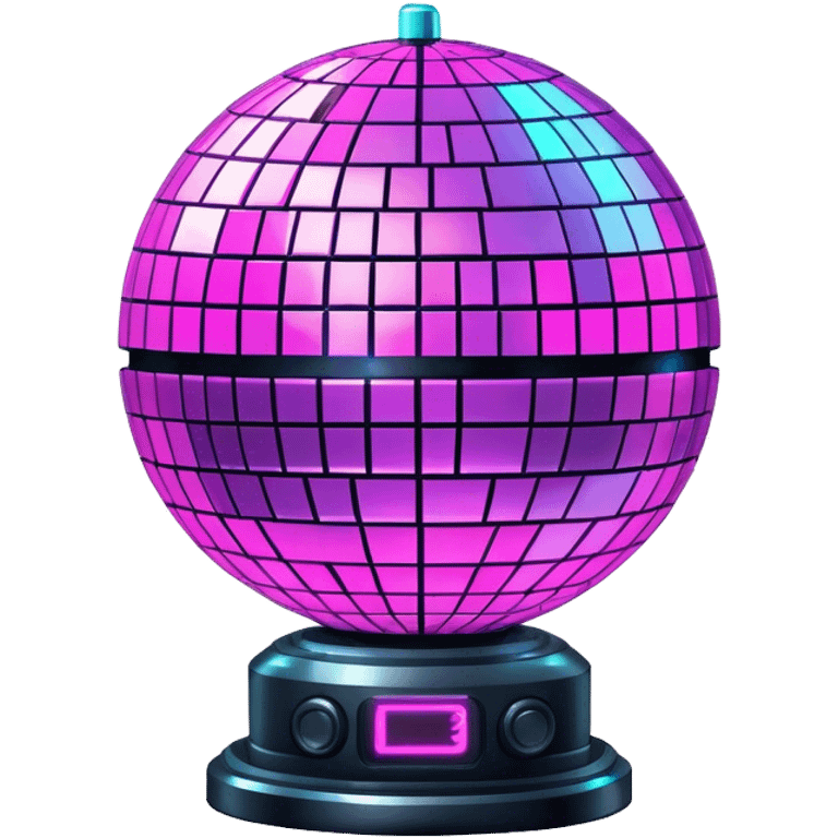 Neon cyberpunk style disco ball emoji