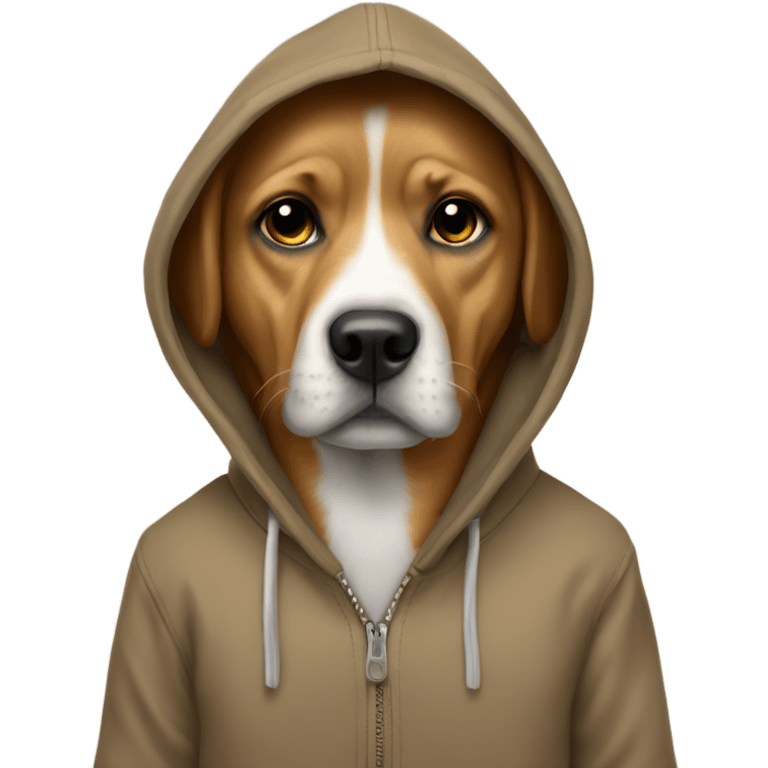 Dog wesring a hoodie emoji