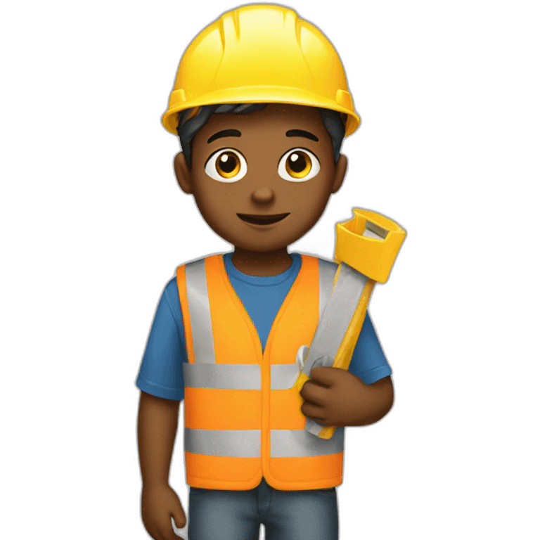 boy collects construction kit emoji