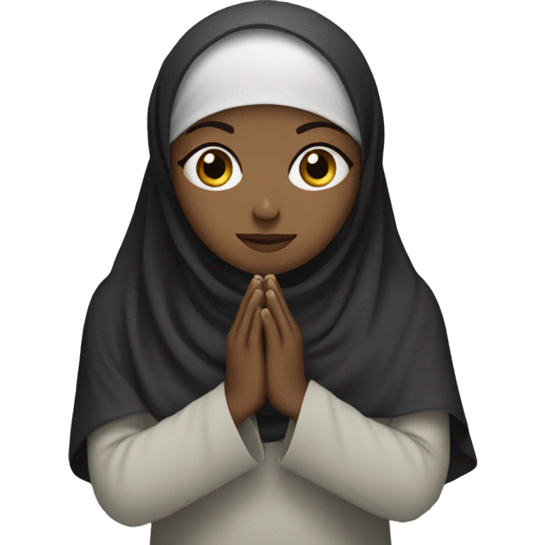 Black hijabi praying emoji