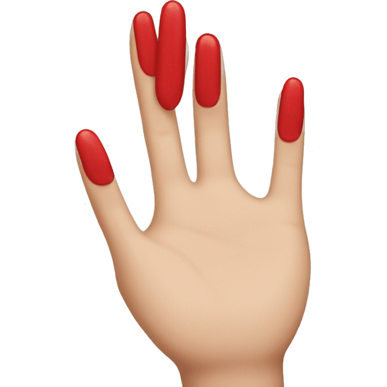 White hand with long red nails  emoji