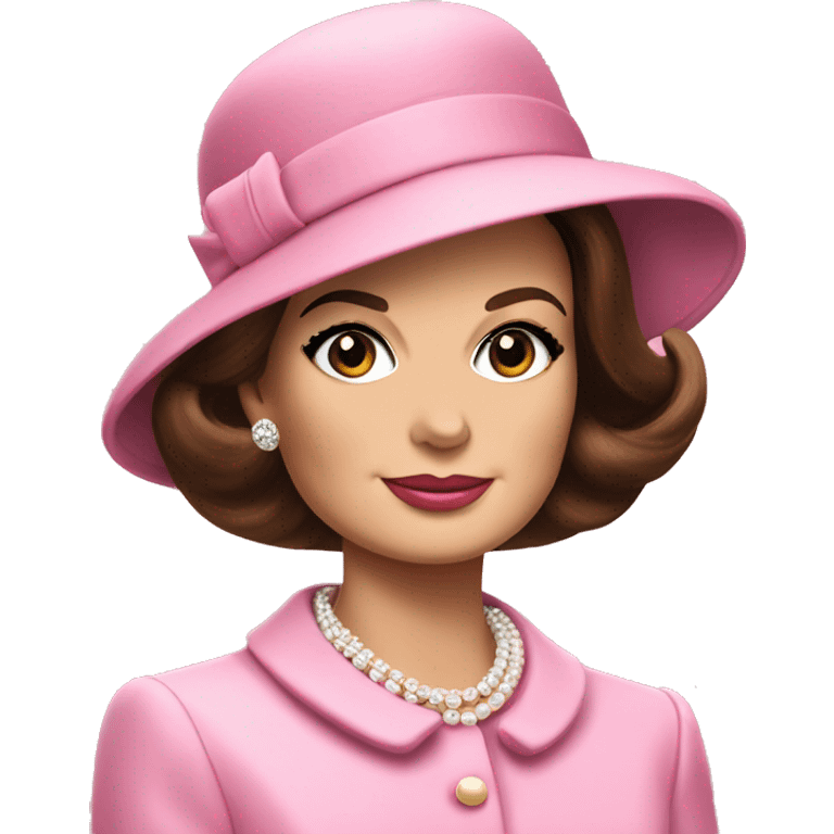 Jackie Kennedy in pink suit and pillbox hat emoji