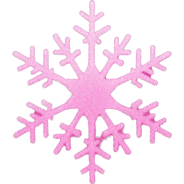 a pink glitter snowflake  emoji