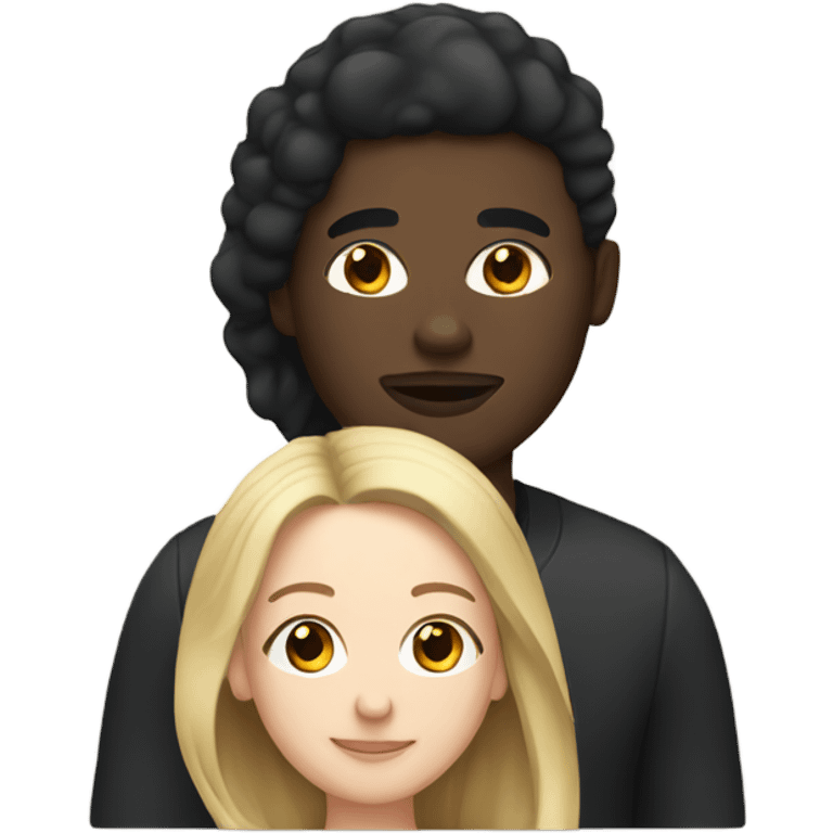 White woman and black man couple emoji