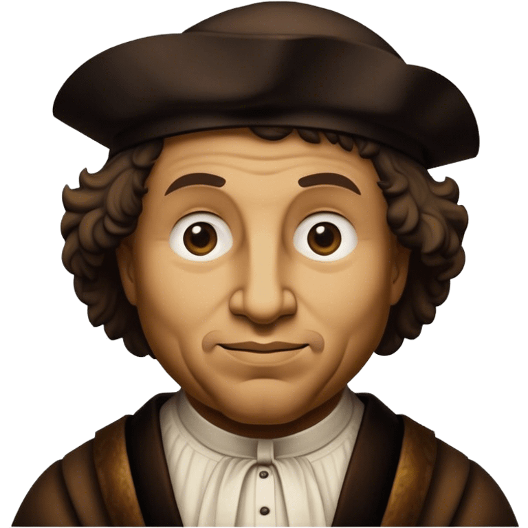 Cinematic Realistic Rembrandt Pop Culture Emoji, depicted with dramatic chiaroscuro reminiscent of the master, rendered with lifelike detail and moody historic lighting. emoji