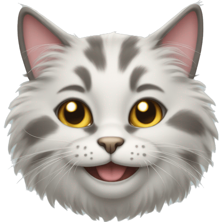 Fluffy cat smiling  emoji