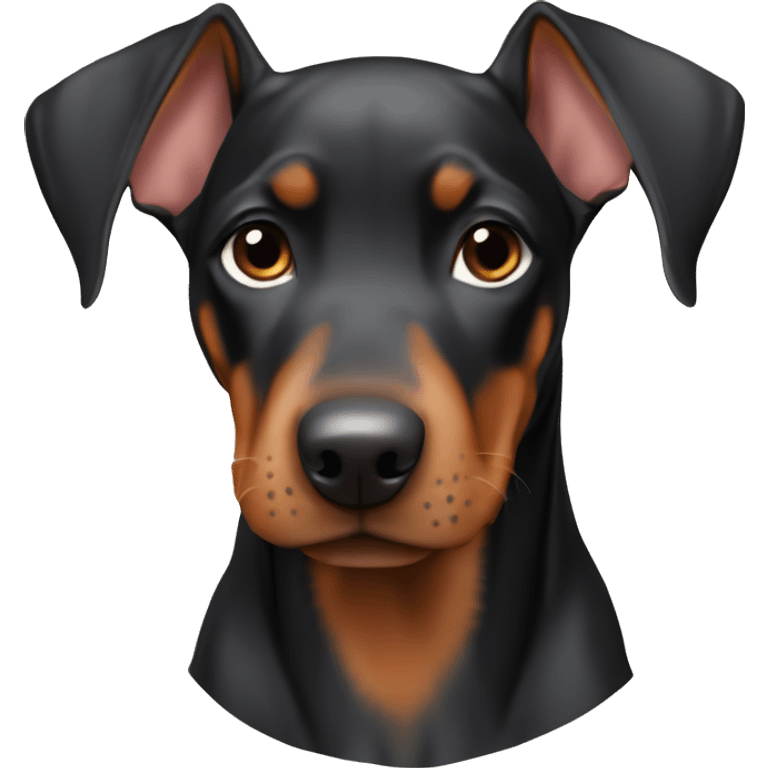 European Doberman Pinscher Puppy with cropped ears emoji