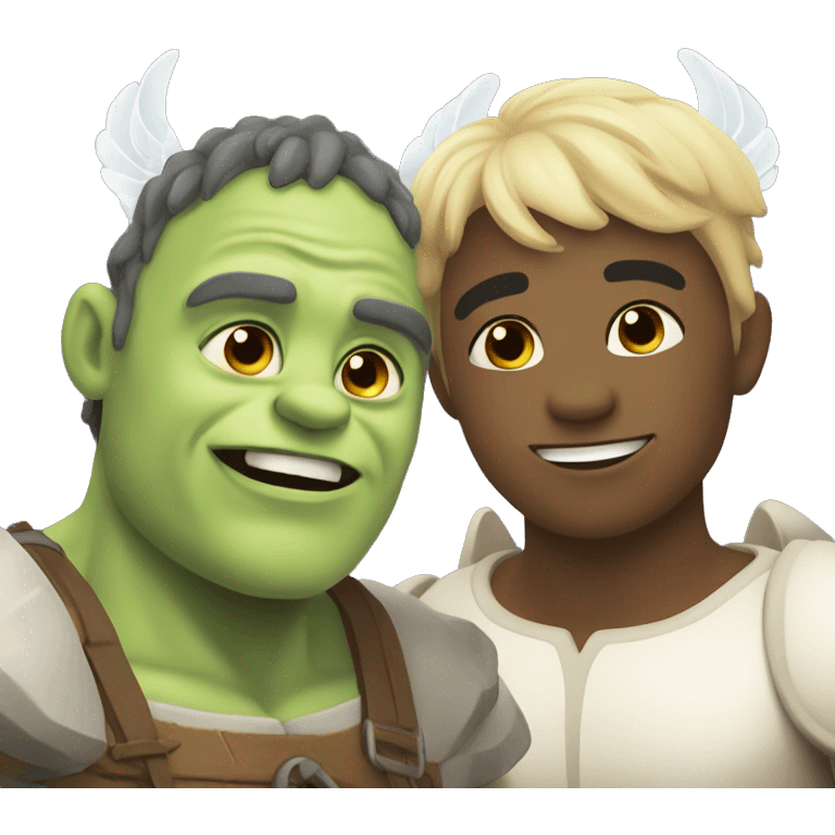 An ogre and an angel in love with each other  (gay) emoji