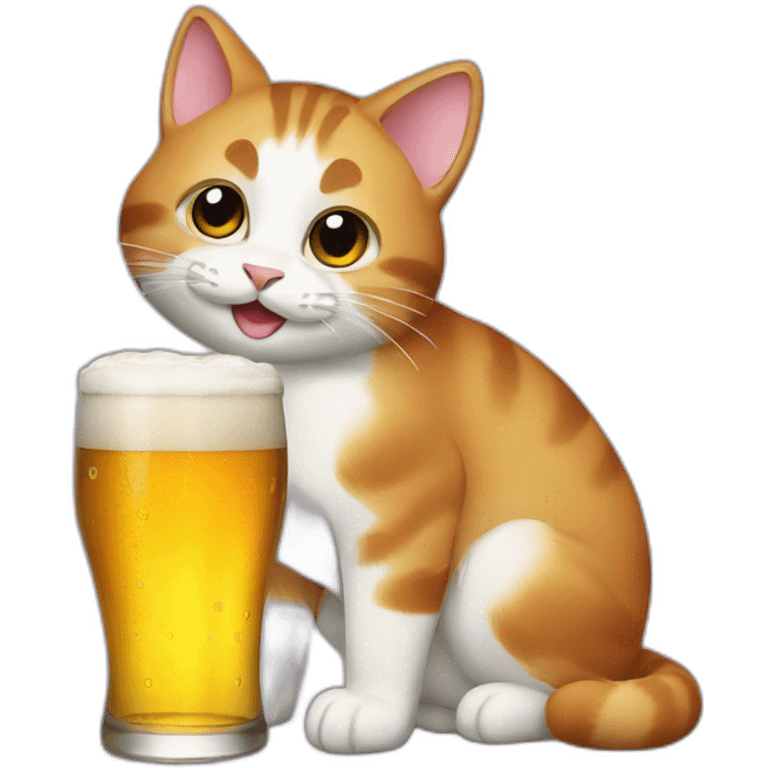 Cat drink beer emoji