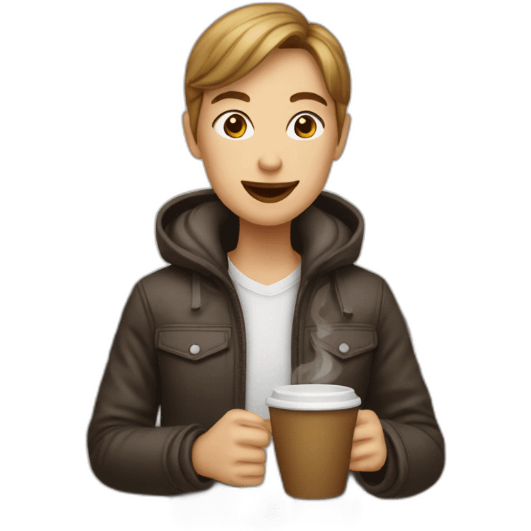 american coffee drinker in paris emoji