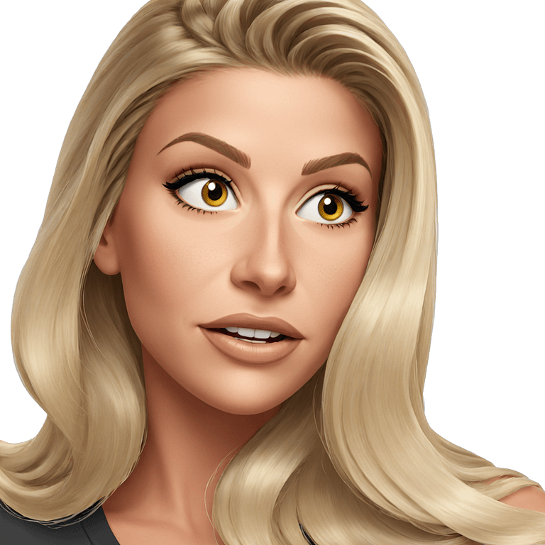 blonde girl portrait with grey eyes emoji