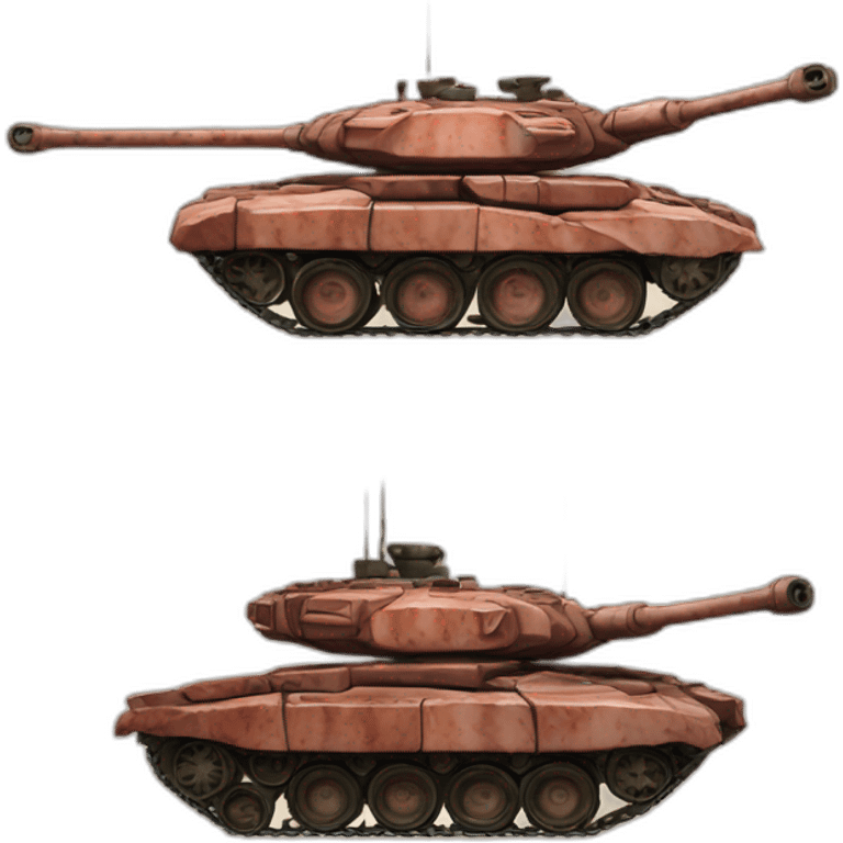 t90 tank made from meat emoji