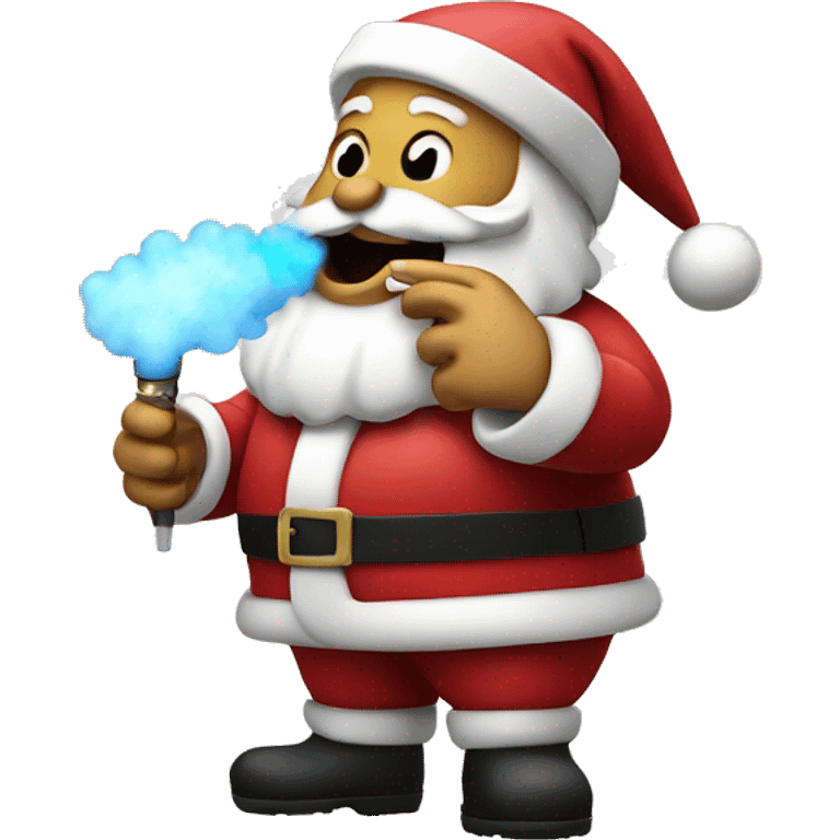 Santa hitting a vape emoji