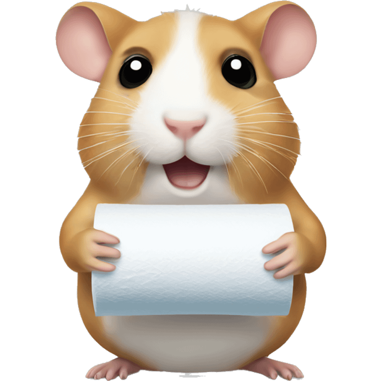 Hamster holding toilet paper emoji