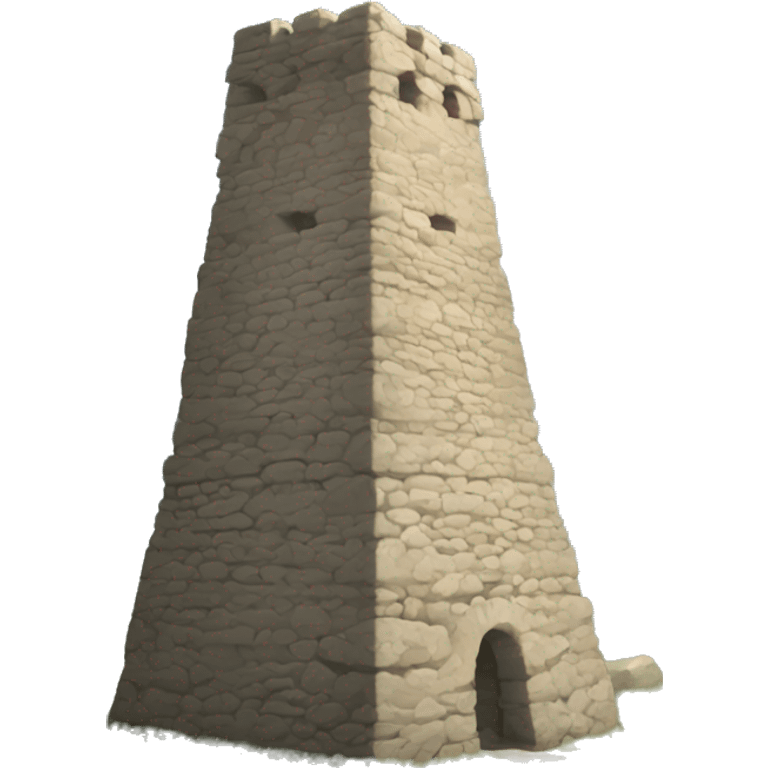 A stone tower, typical of the ancient ingush fortifications with ezdel symbol. emoji